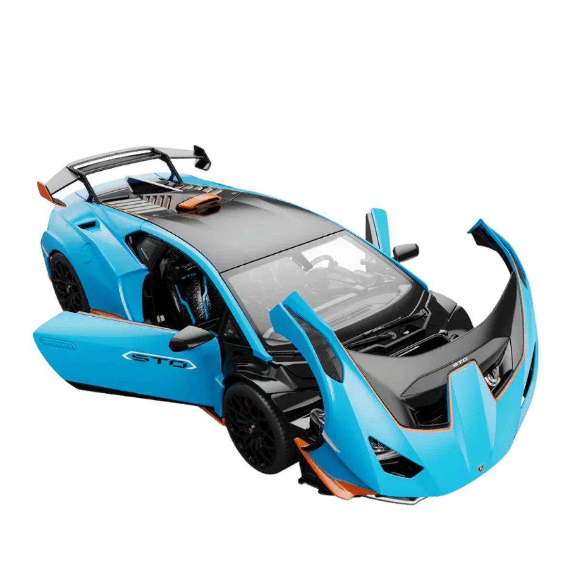 Premium scale diecast model car  – Lamborghini Huracan STO, 1:18 Scale (Blue) Collectible