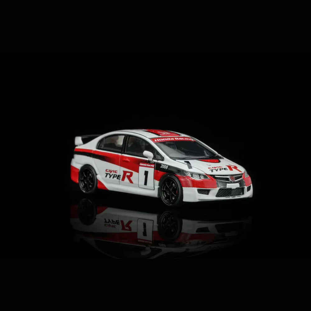 PRE-ORDER MOTOR HELIX Honda Civic TYPE R (EK9) Customized Motul Livery Magnetic Engine Hood-Removable, 1:64 Scale (White)