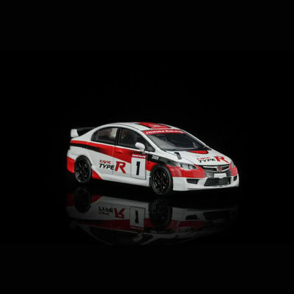 PRE-ORDER MOTOR HELIX Honda Civic TYPE R (EK9) Customized Motul Livery Magnetic Engine Hood-Removable, 1:64 Scale (White)