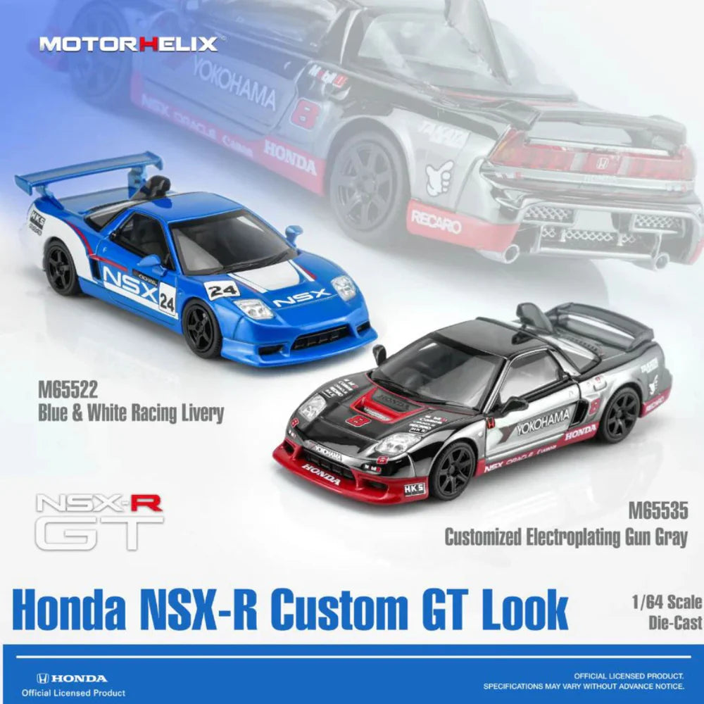 PRE-ORDER MOTOR HELIX Honda NSX-R Custom GT Look Electroplating Gun Grey 1:64 Scale Diecast Model