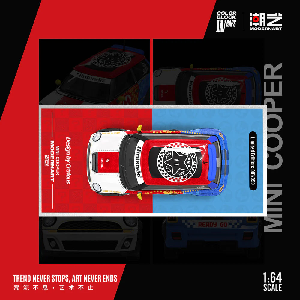 PRE-ORDER Time Micro MD BMW MINI Mario Regular Edition 1:64 Scale Diecast Model