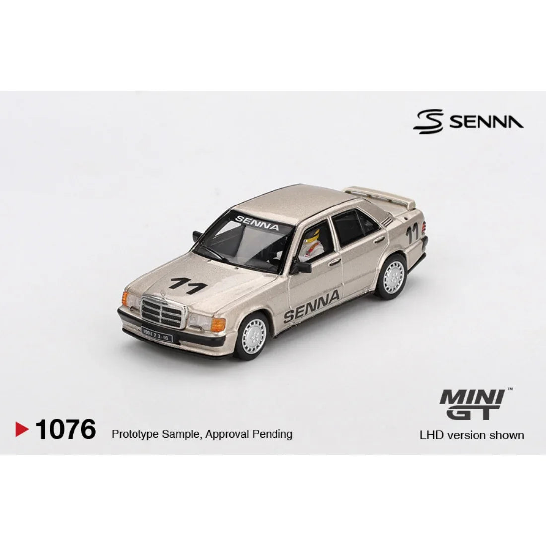 Mercedes-Benz 190 E 2.3-16 #11 Ayrton Senna 1984 Nürburgring Race of Champions w/ Figure , 1:64 Scale collectible diecast model at Poketwheels