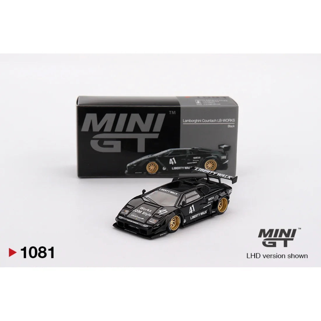 Lamborghini Countach LB-WORKS, 1:64 Scale (Black) collectible diecast model at Poketwheels