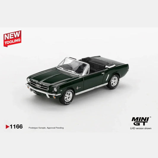 Ford Mustang Convertible 1964, 1:64 Scale (Highland Green) collectible diecast model at Poketwheels