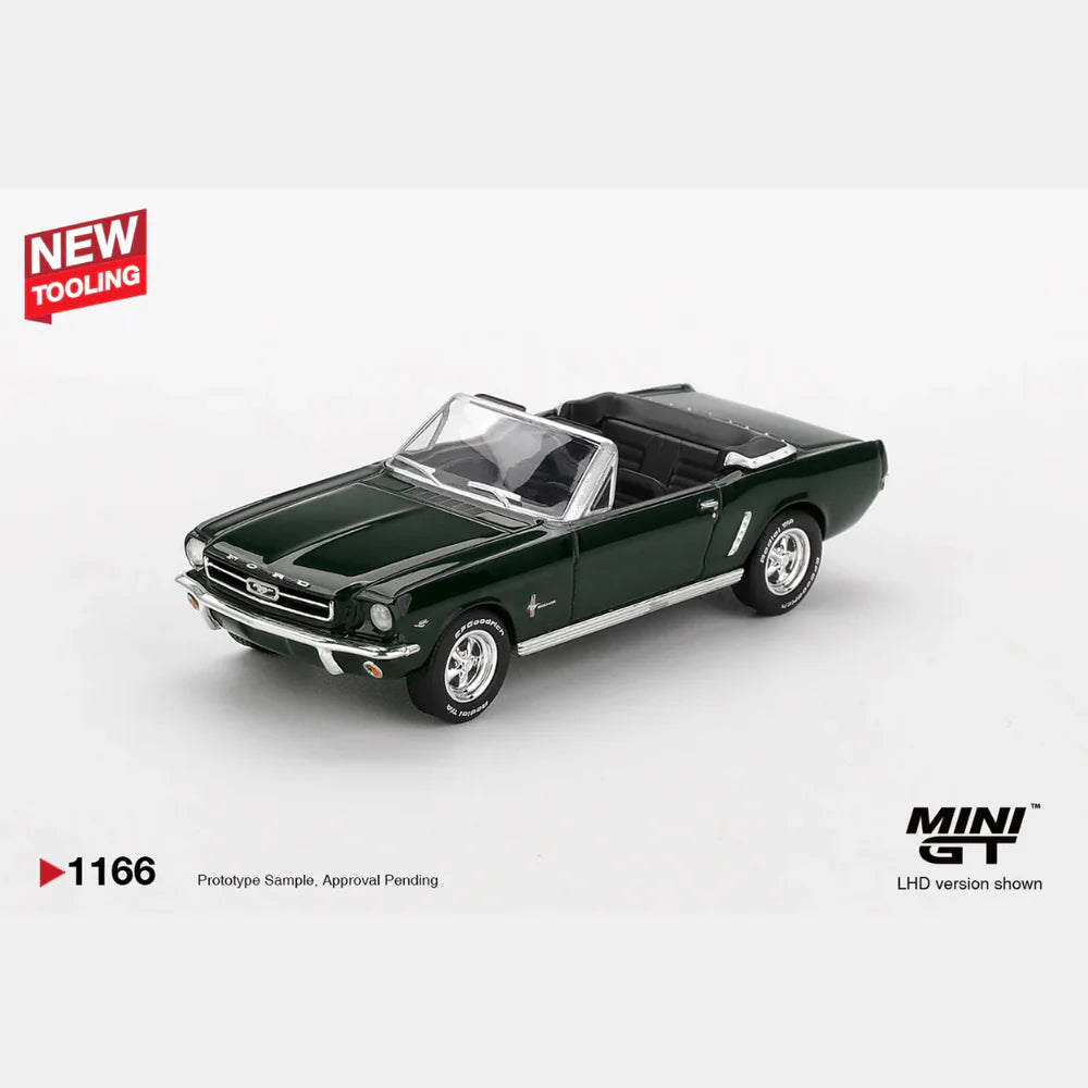 MINI GT Ford Mustang Convertible 1964, 1:64 Scale (Highland Green)
