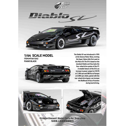 PRE-ORDER Works Model Custom Lamborghini Diablo SV, 1:64 Scale (Metallic Black)