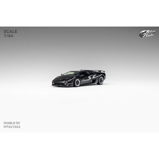 PRE-ORDER Works Model Custom Lamborghini Diablo SV, 1:64 Scale (Metallic Black)