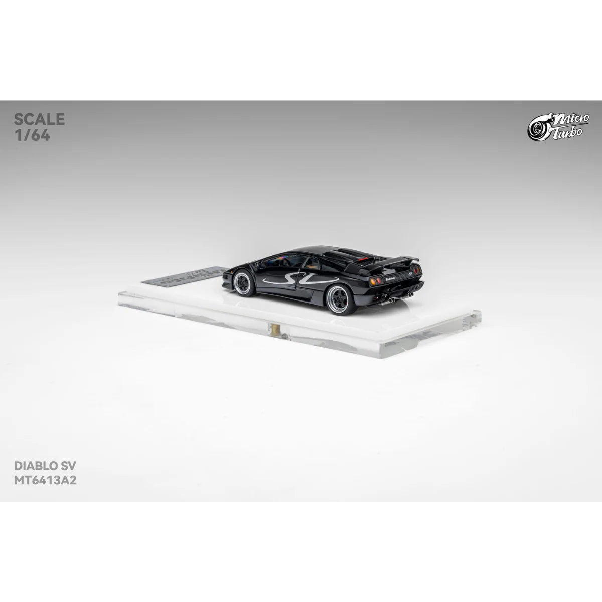 PRE-ORDER Works Model Custom Lamborghini Diablo SV, 1:64 Scale (Metallic Black)