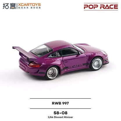POPRACE Porsche RWB 997, 1:64 Scale (Purple)