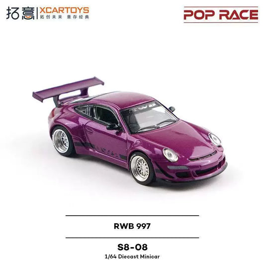 POPRACE Porsche RWB 997, 1:64 Scale (Purple)