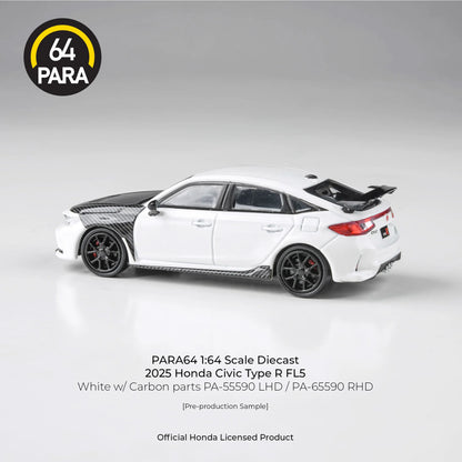 PARA64 Honda Civic Type-R FL5 with Carbon Parts 2025 White 1:64 Scale Diecast Model (Pre-Order)