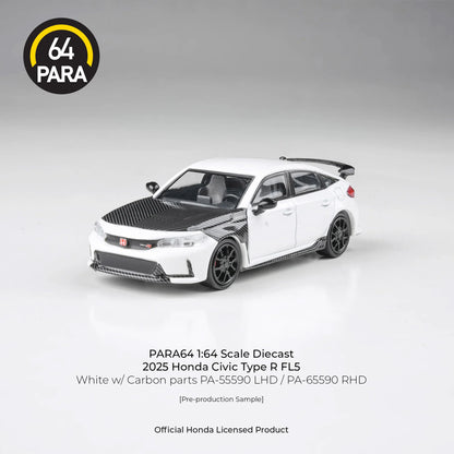 PARA64 Honda Civic Type-R FL5 with Carbon Parts 2025 White 1:64 Scale Diecast Model (Pre-Order)