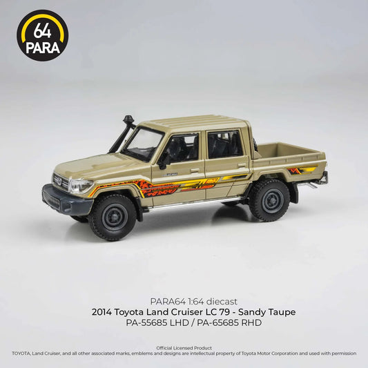 Premium scale diecast model car  – Toyota Land Cruiser 79 LHD 2014, 1:64 Scale (Beige) Collectible