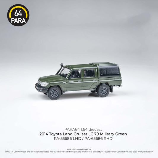 Toyota Land Cruiser LC79 2014 Military Cab Pickup 1:64 Scale Diecast Collectible