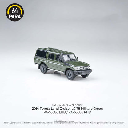 Toyota Land Cruiser LC79 2014 Military Cab Pickup 1:64 Scale Diecast Collectible