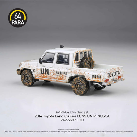 Premium scale diecast model car  – Toyota Land Cruiser LC 79 Un Minusca 2014, 1:64 Scale (White) Collectible