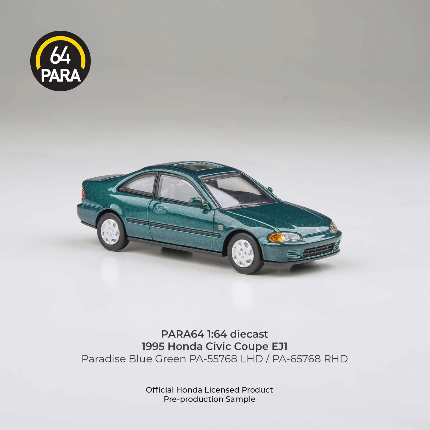 PARA64 Honda Civic Coupe EJ1 Paradise 1995 Blue Green 1:64 Scale Diecast Model (Pre-Order)