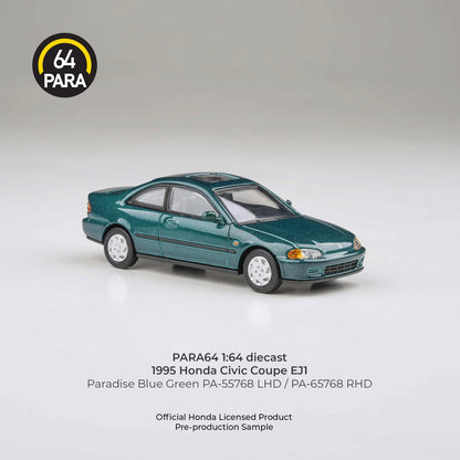 PARA64 Honda Civic Coupe EJ1 Paradise 1995 Blue Green 1:64 Scale Diecast Model (Pre-Order)