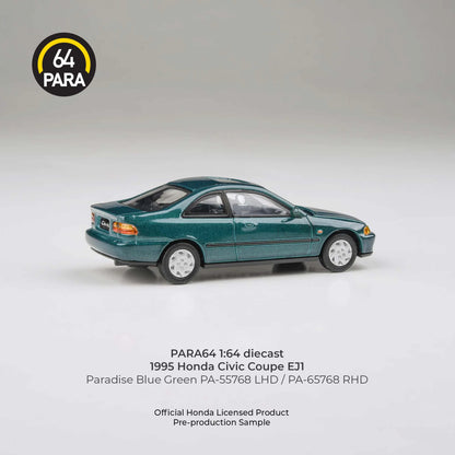 PARA64 Honda Civic Coupe EJ1 Paradise 1995 Blue Green 1:64 Scale Diecast Model (Pre-Order)