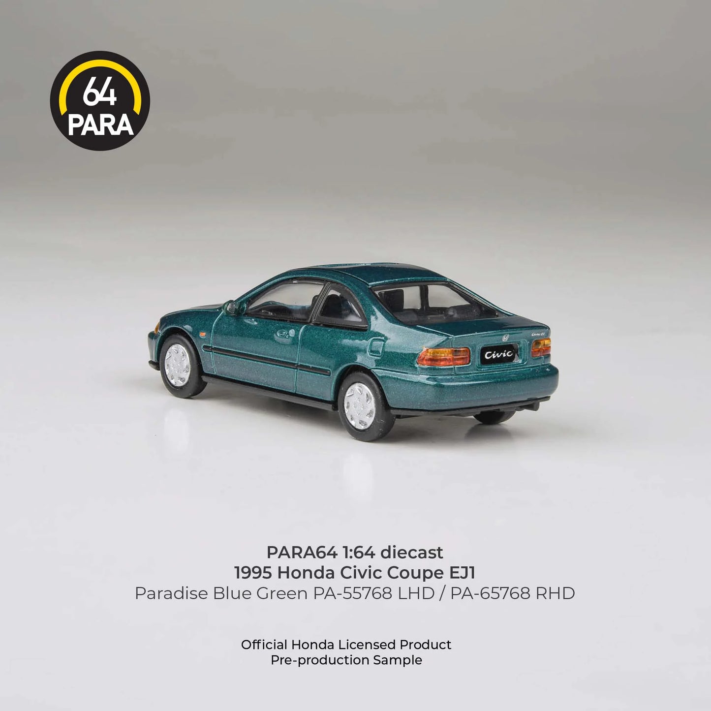 PARA64 Honda Civic Coupe EJ1 Paradise 1995 Blue Green 1:64 Scale Diecast Model (Pre-Order)