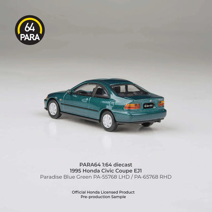 PARA64 Honda Civic Coupe EJ1 Paradise 1995 Blue Green 1:64 Scale Diecast Model (Pre-Order)