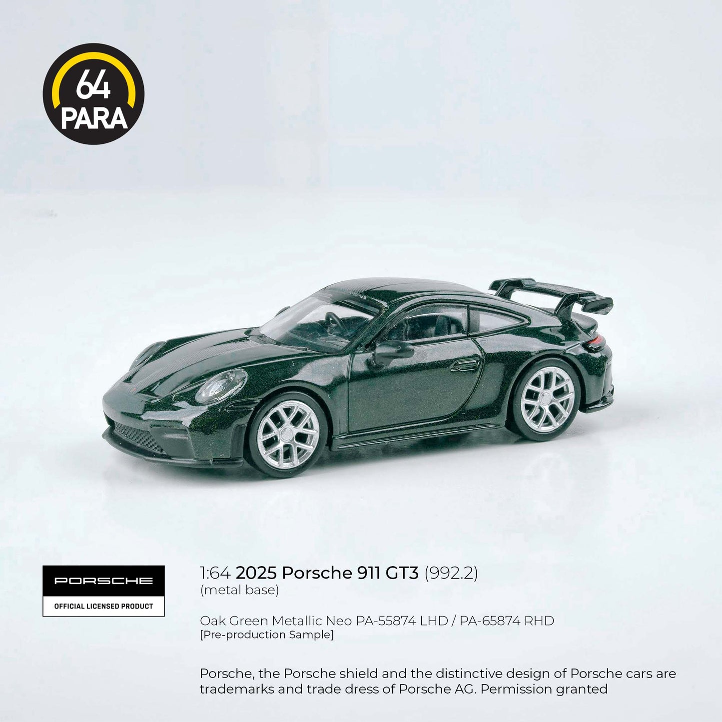 Porsche 911 GT3 (992.2) 2025 1:64 Scale Diecast Collectible