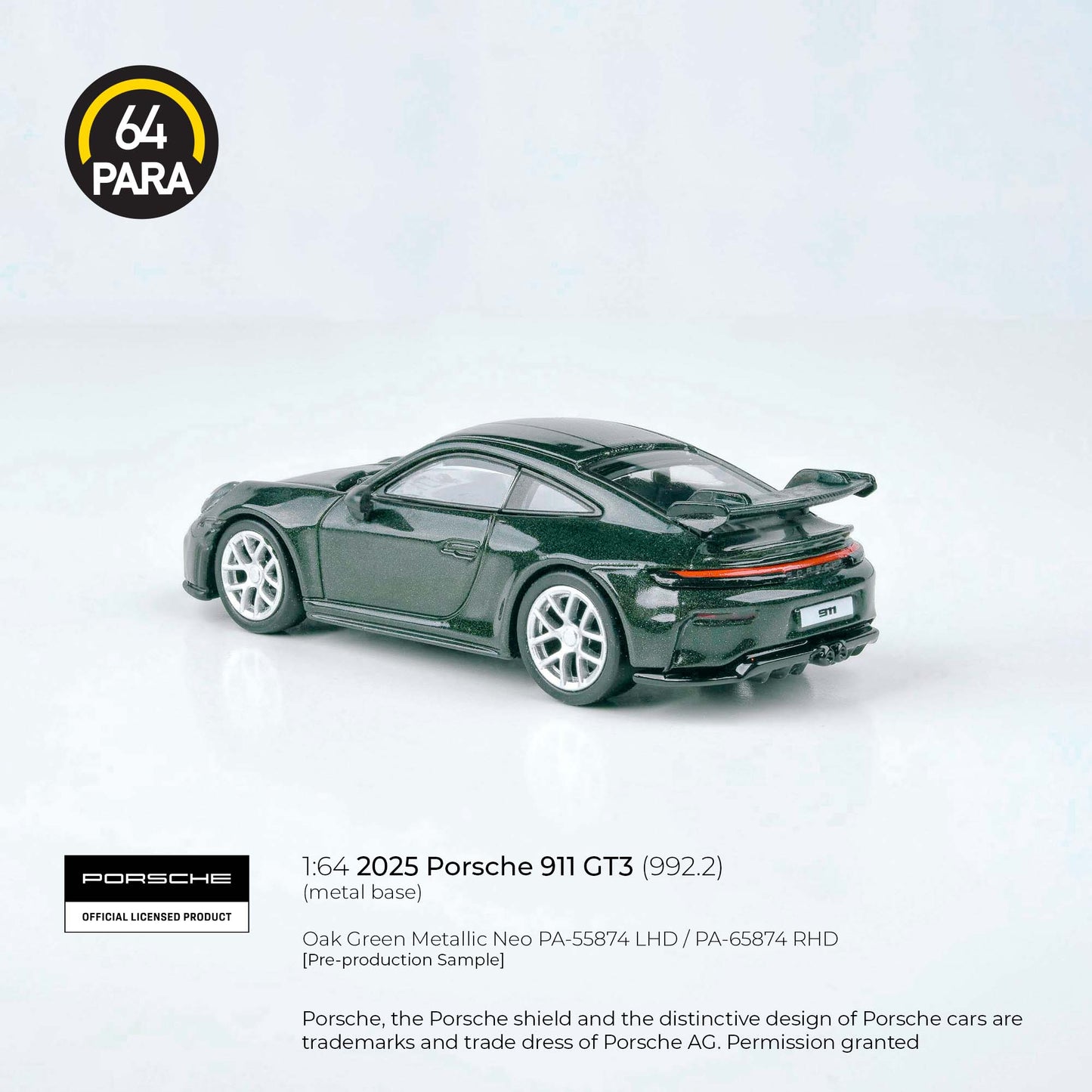 Porsche 911 GT3 (992.2) 2025 1:64 Scale Diecast Collectible