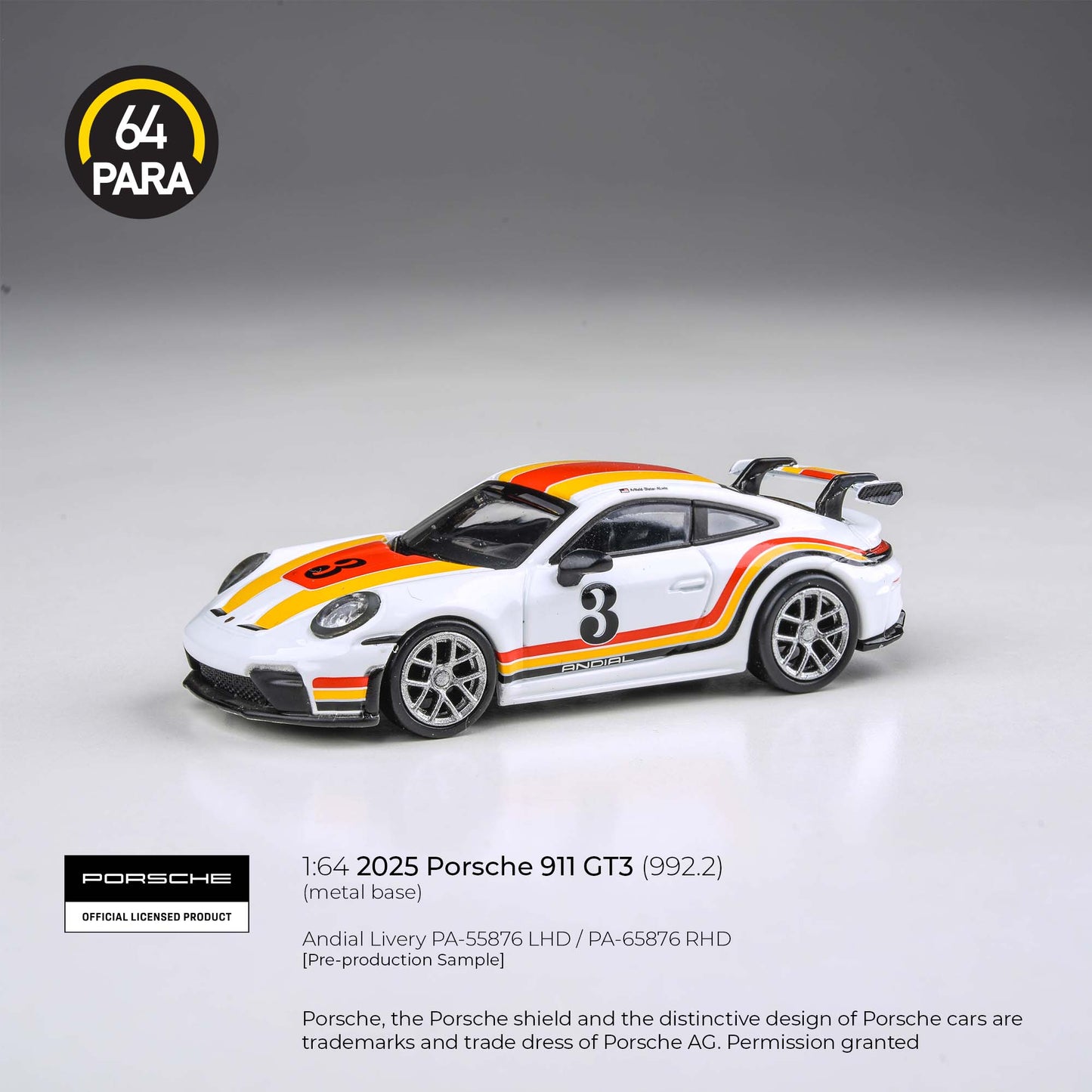 Porsche 911 GT3 (992.2) 2025 1:64 Scale Diecast Collectible