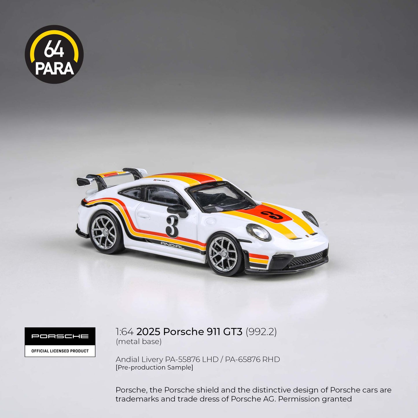 Porsche 911 GT3 (992.2) 2025 1:64 Scale Diecast Collectible