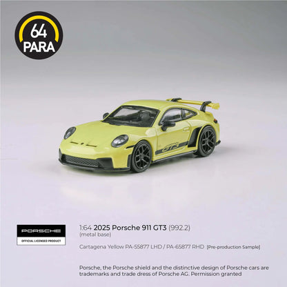 PARA64 Porsche 911 GT3 992.2 Cartagena 2025 Yellow 1:64 Scale Diecast Model (Pre-Order)