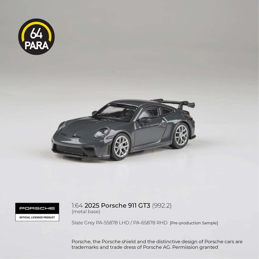 PARA64 Porsche 911 GT3 (992.2) 2025 Slate Grey 1:64 Scale Diecast Model (Pre-Order)