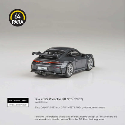 PARA64 Porsche 911 GT3 (992.2) 2025 Slate Grey 1:64 Scale Diecast Model (Pre-Order)