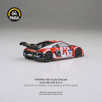 PARA64 Audi R8 LMS Evo 2025 12H of Misano Juta Racing #71 1:64 Scale Diecast Model (White & Red) – Pre-Order