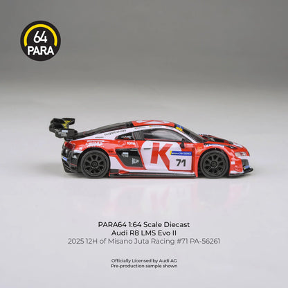 PARA64 Audi R8 LMS Evo 2025 12H of Misano Juta Racing #71 1:64 Scale Diecast Model (White & Red) – Pre-Order