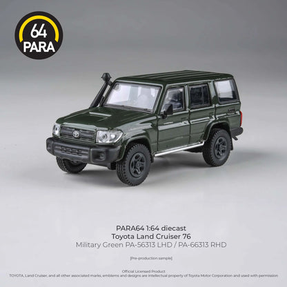 PARA64 Toyota Land Cruiser 76 2014 Military Green 1:64 Scale Diecast Model (Pre-Order)