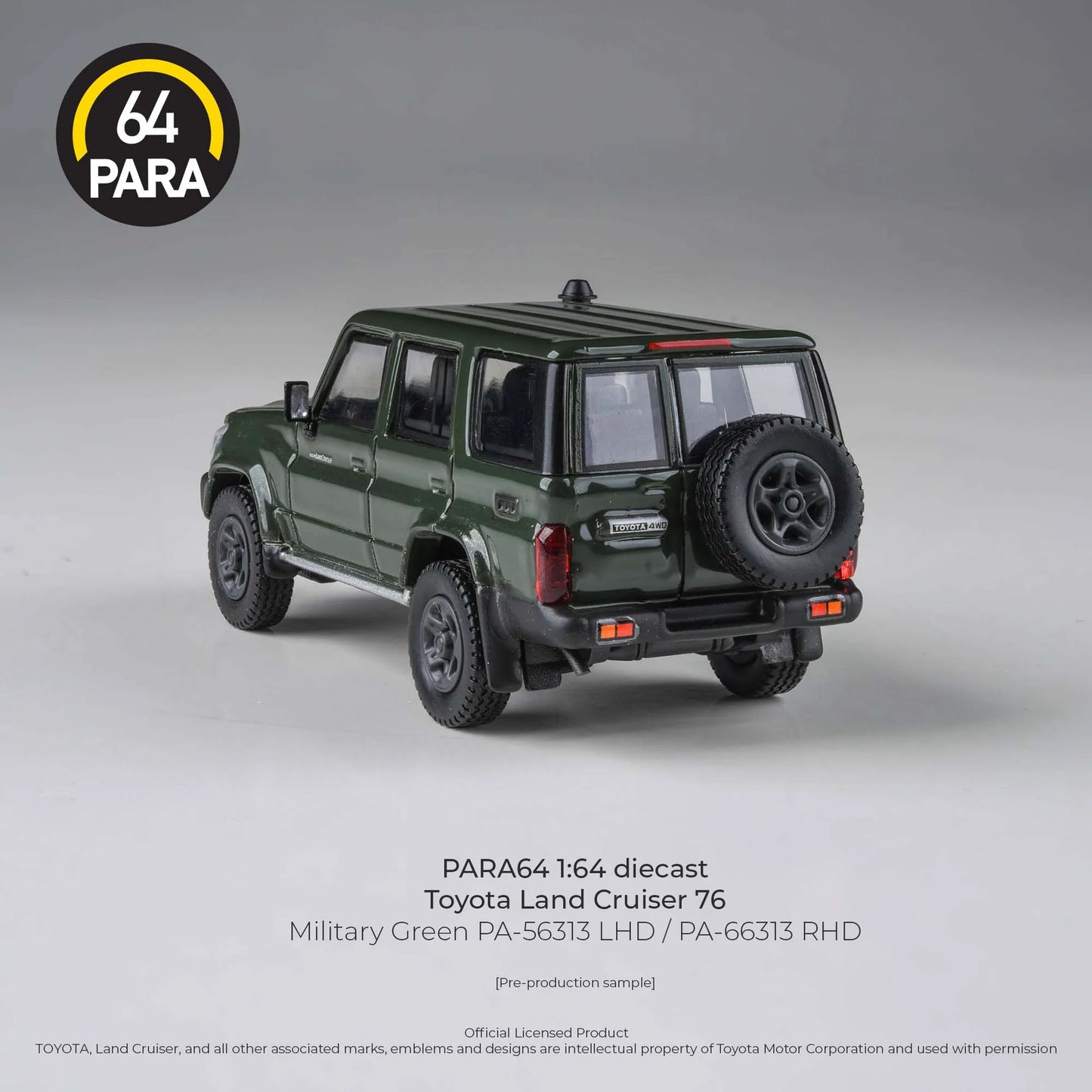 PARA64 Toyota Land Cruiser 76 2014 Military Green 1:64 Scale Diecast Model (Pre-Order)