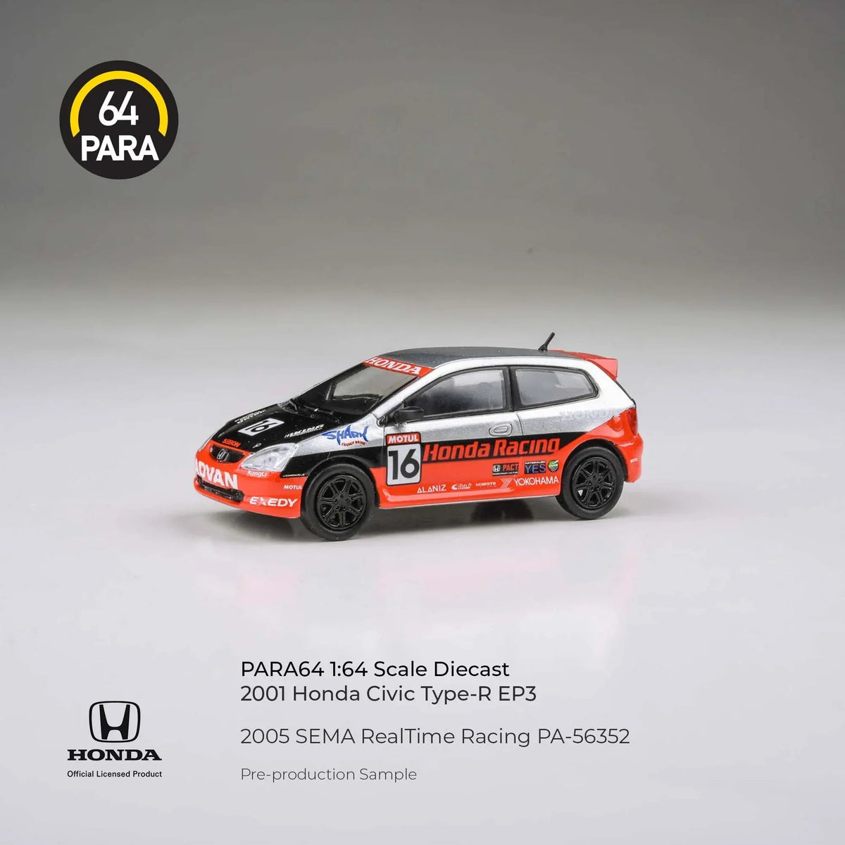 *PRE-ORDER* Honda Civic 2005 SEMA RealTime Racing, 1:64 Scale (Red) collectible diecast model at Poketwheels