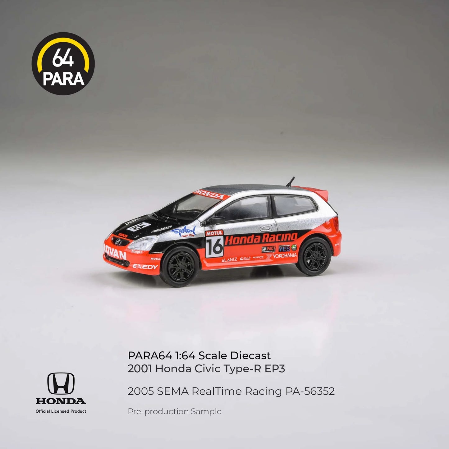 PARA64 Honda Civic 2005 SEMA RealTime Racing Red 1:64 Scale Diecast Model (Pre-Order)