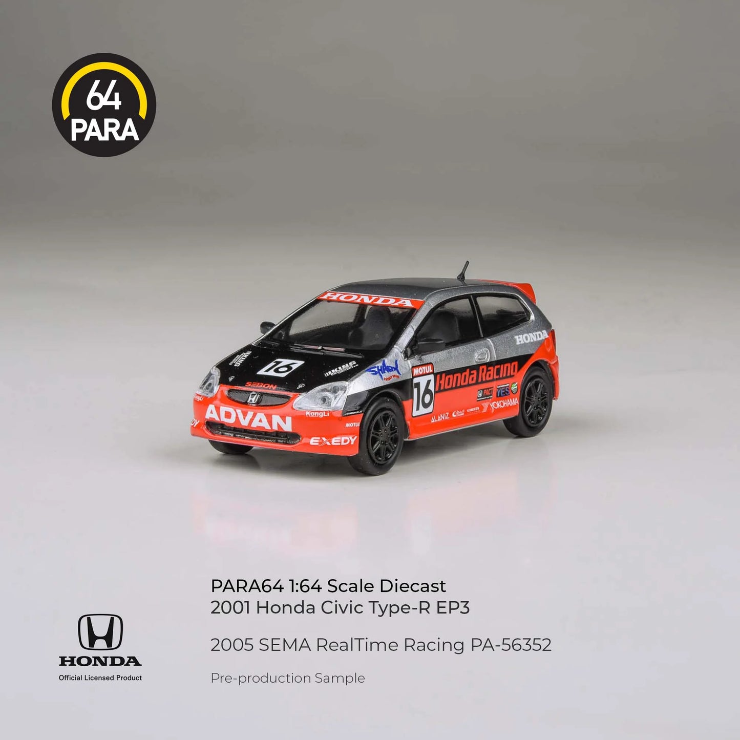 PARA64 Honda Civic 2005 SEMA RealTime Racing Red 1:64 Scale Diecast Model (Pre-Order)