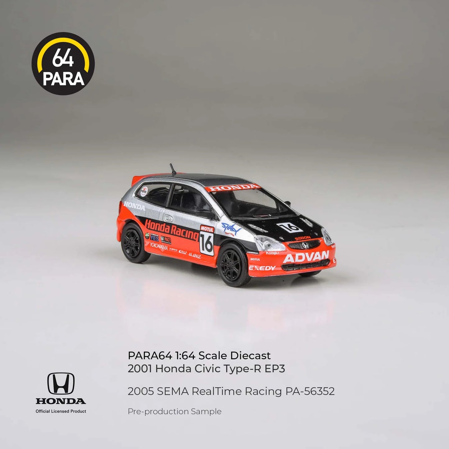 PARA64 Honda Civic 2005 SEMA RealTime Racing Red 1:64 Scale Diecast Model (Pre-Order)