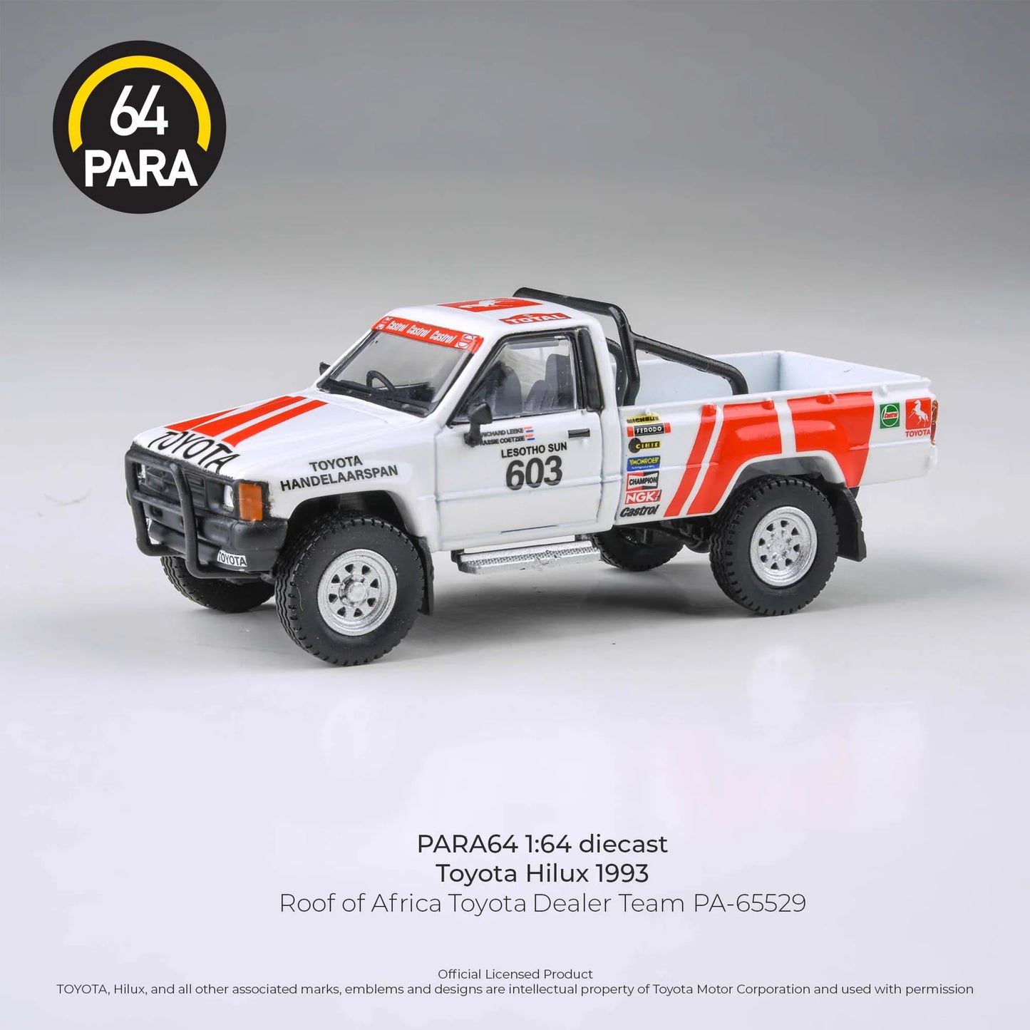 PARA64 Toyota Hilux 1993 Roof of Africa Toyota Dealer Team 1995 1:64 Scale Diecast Model (Pre-Order)