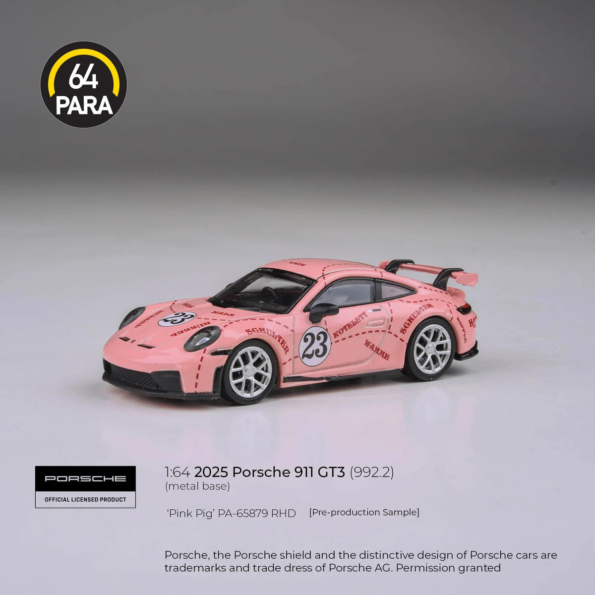 *PRE-ORDER* Porsche 911 GT3 (992.2) Pink Pig 2026, 1:64 Scale collectible diecast model at Poketwheels