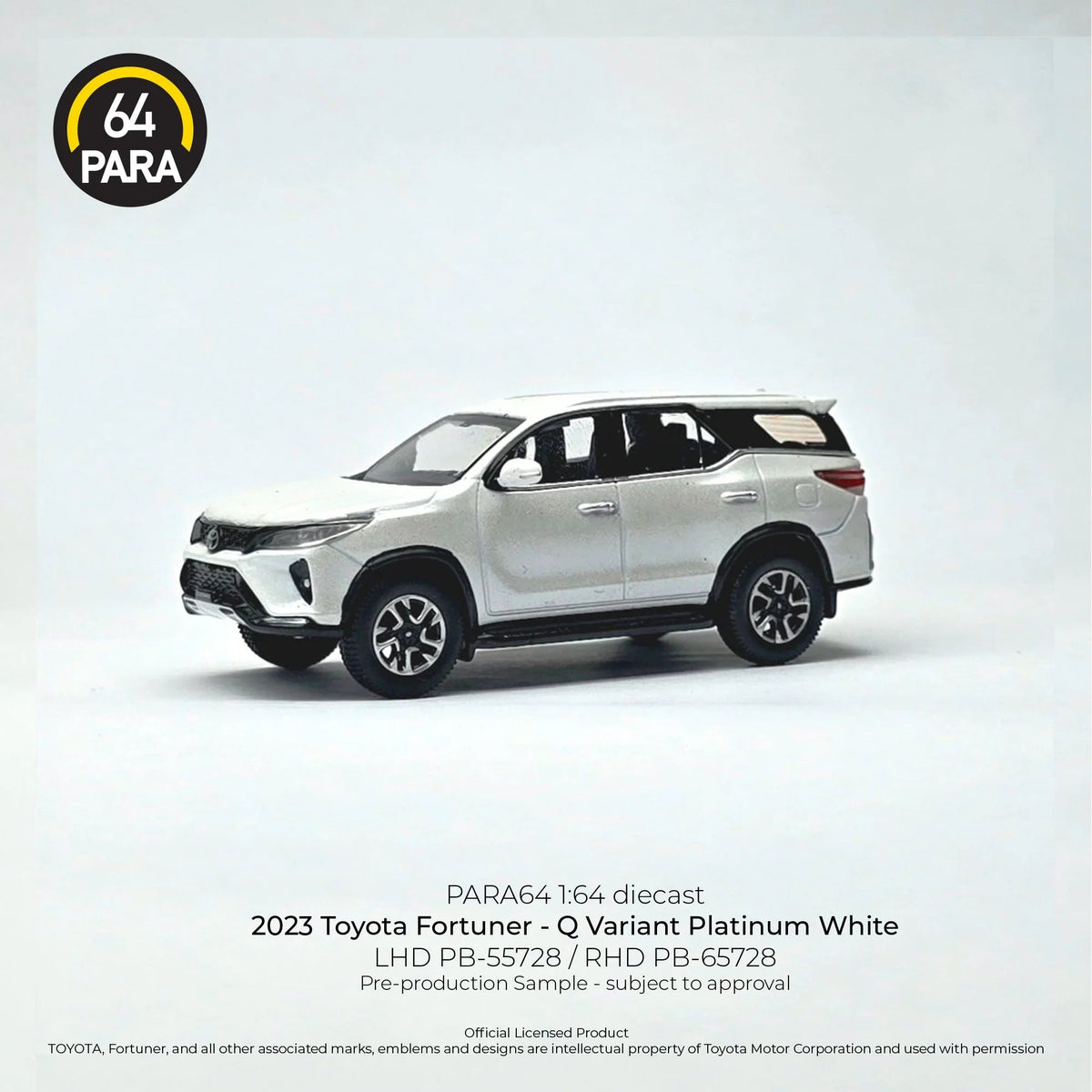 *PRE-ORDER* Toyota Fortuner - Q Variant Platinum 2023 (White) collectible diecast model at Poketwheels