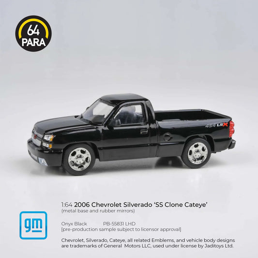 Premium scale diecast model car  – Chevrolet Silverado Onyx 2006, 1:64 Scale (Black) Collectible