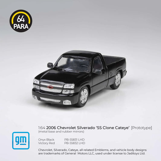 Premium scale diecast model car  – Chevrolet Silverado Onyx 2006, 1:64 Scale (Black) Collectible
