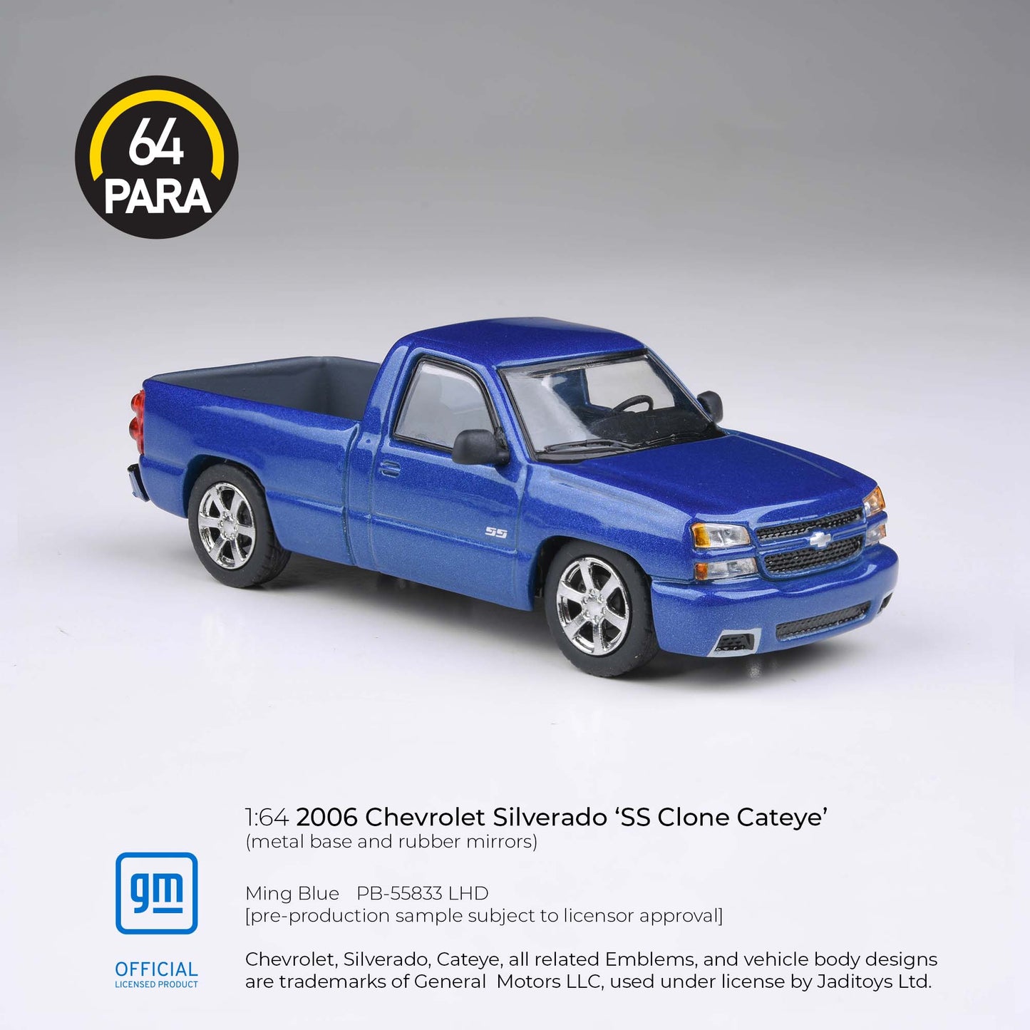 Chevrolet Silverado SS Clone Cateye 2006 Ming Blue 1:64 Scale Diecast Collectible