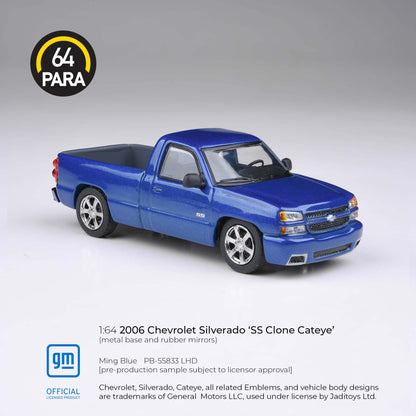 Chevrolet Silverado SS Clone Cateye 2006 Ming Blue 1:64 Scale Diecast Collectible