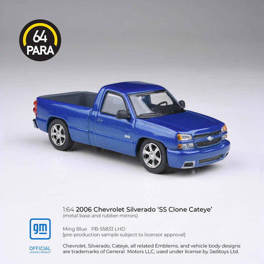 Chevrolet Silverado SS Clone Cateye 2006 Ming Blue 1:64 Scale Diecast Collectible
