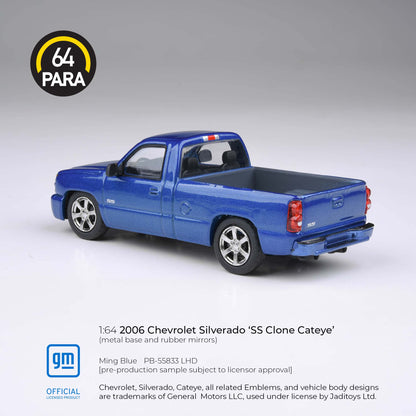 Chevrolet Silverado SS Clone Cateye 2006 Ming Blue 1:64 Scale Diecast Collectible
