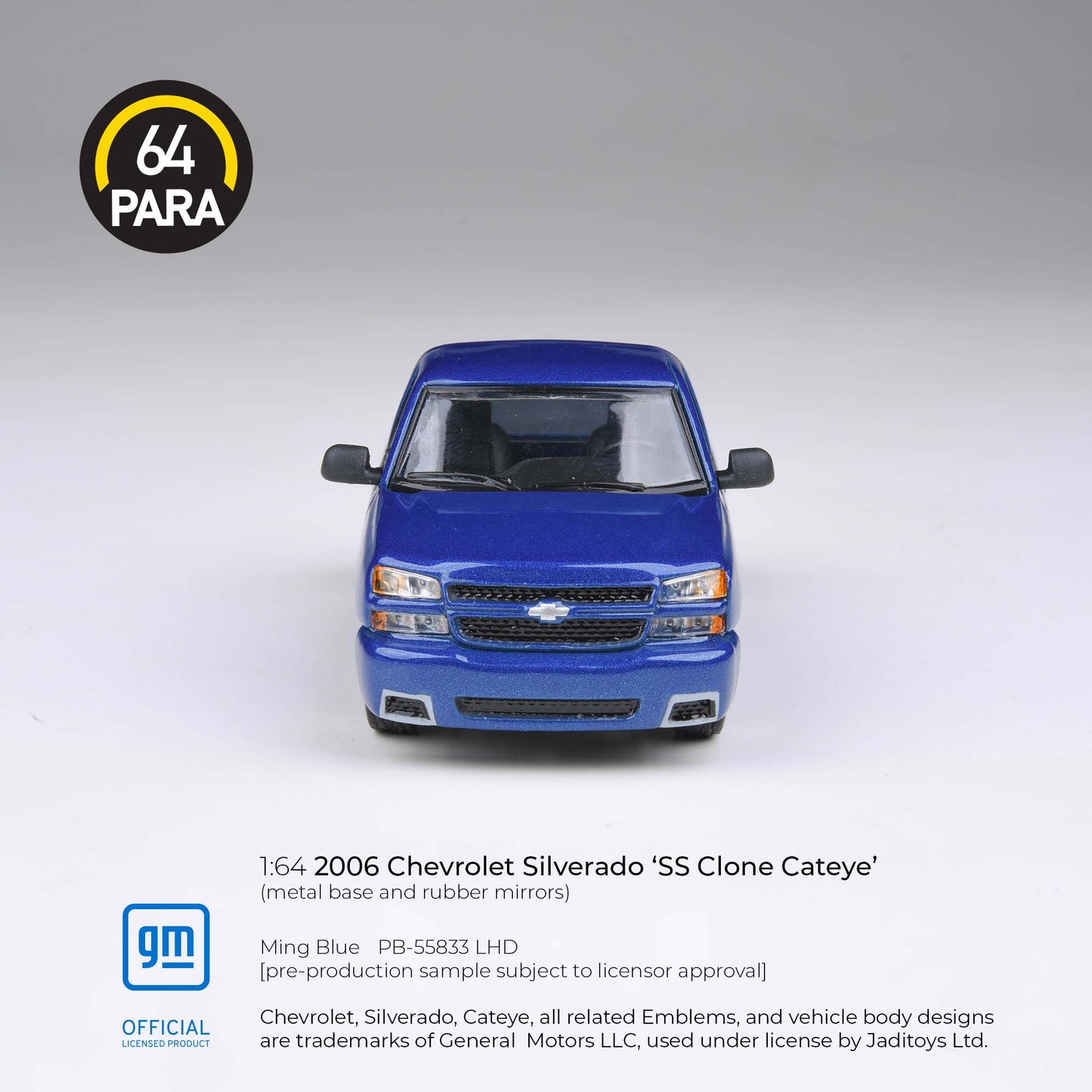 Chevrolet Silverado SS Clone Cateye 2006 Ming Blue 1:64 Scale Diecast Collectible